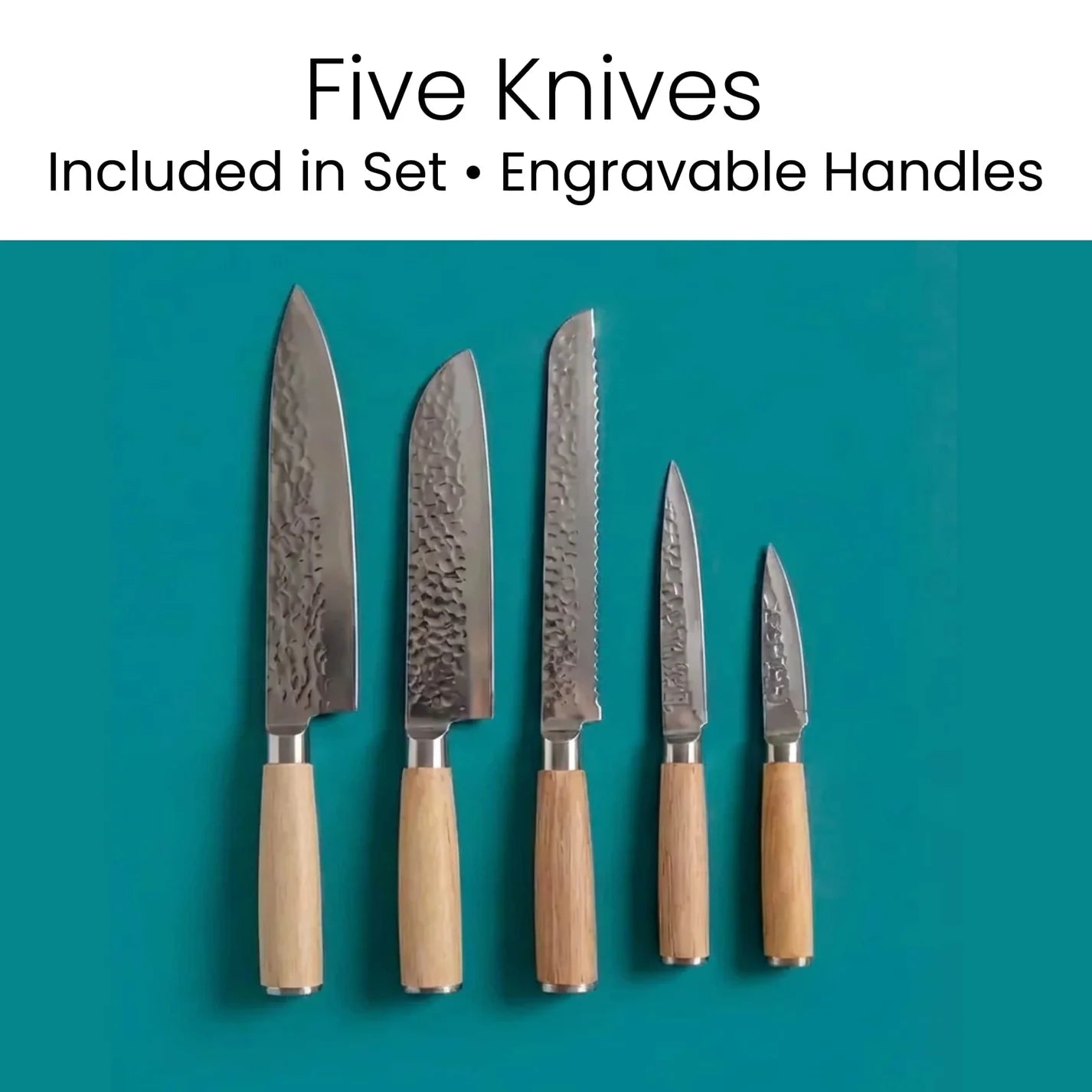 Personalized Acacia Knife Block Set – Custom Laser Engraved