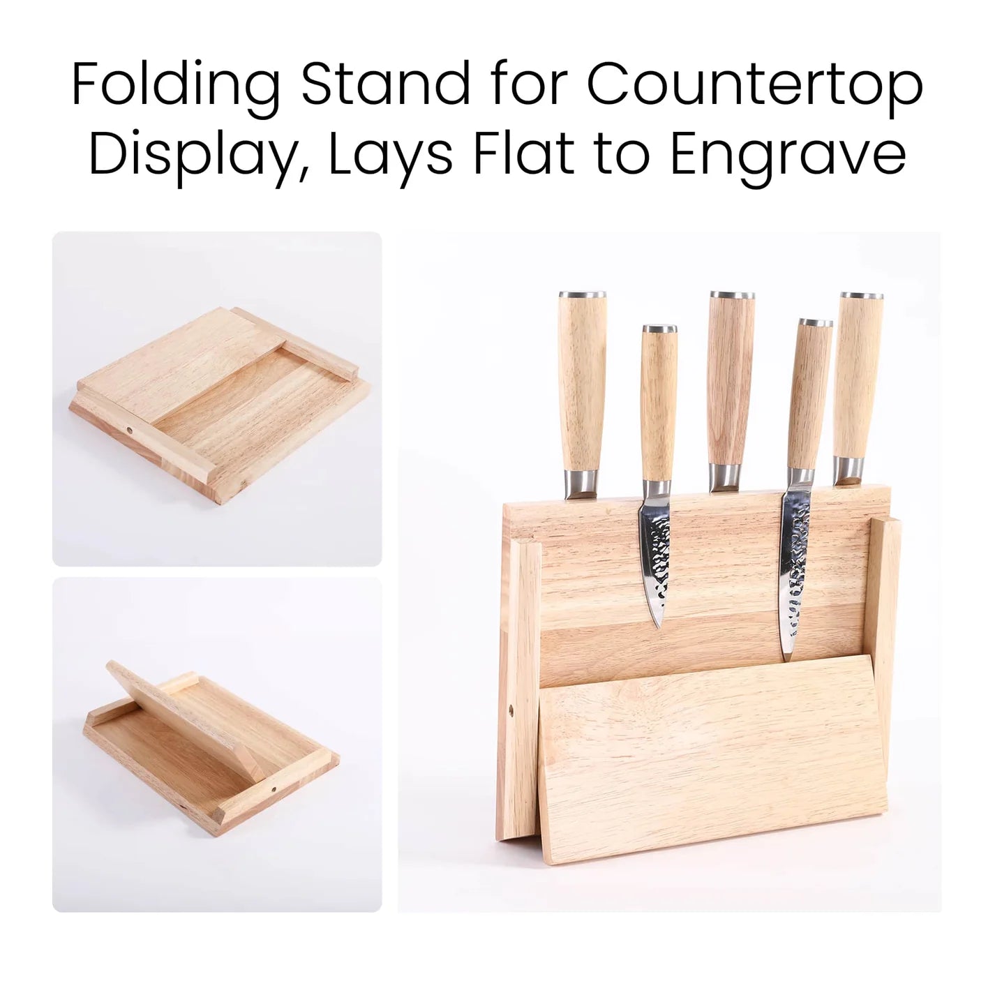 Personalized Acacia Knife Block Set – Custom Laser Engraved